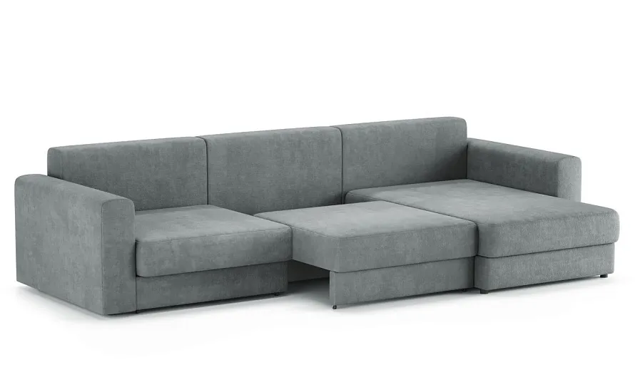 Диван угловой Ларсон 3М Nordic 83 серебристый - 5